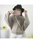 BHflutter sweter kobiety głęboki dekolt dzianiny zimowe swetry topy kobieta Batwing Cashmere swetry na co dzień Jumper Pull Femm