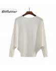 BHflutter sweter kobiety głęboki dekolt dzianiny zimowe swetry topy kobieta Batwing Cashmere swetry na co dzień Jumper Pull Femm