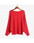 BHflutter sweter kobiety głęboki dekolt dzianiny zimowe swetry topy kobieta Batwing Cashmere swetry na co dzień Jumper Pull Femm