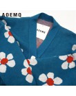 AOEMQ Women cardigan swetry damskie urocze oświetlenie zielony Symbol Life Vintage sweter wiosna swetry z kwiatowym nadrukiem da